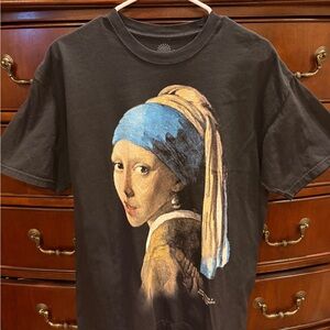 The Mountain Black T-Shirt with Blue and Tan Art